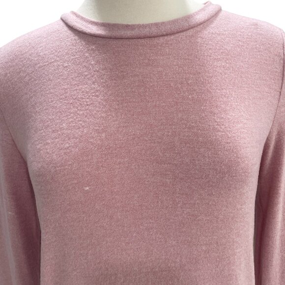Iris Pink Long Sleeve Pullover Top – Soft Knit Back Bow Detail – Women's Size M - Picture 5 of 9